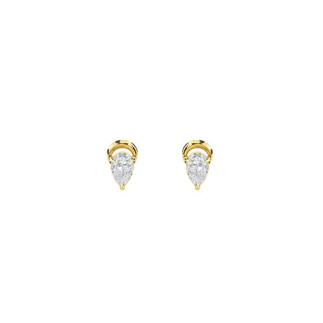Pear Drop Solitaire Stud Earrings - image 1