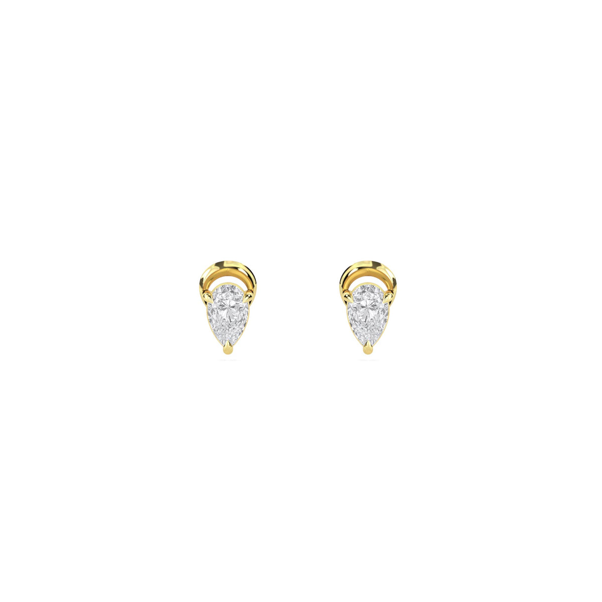 Pear Drop Solitaire Stud Earrings - image 1