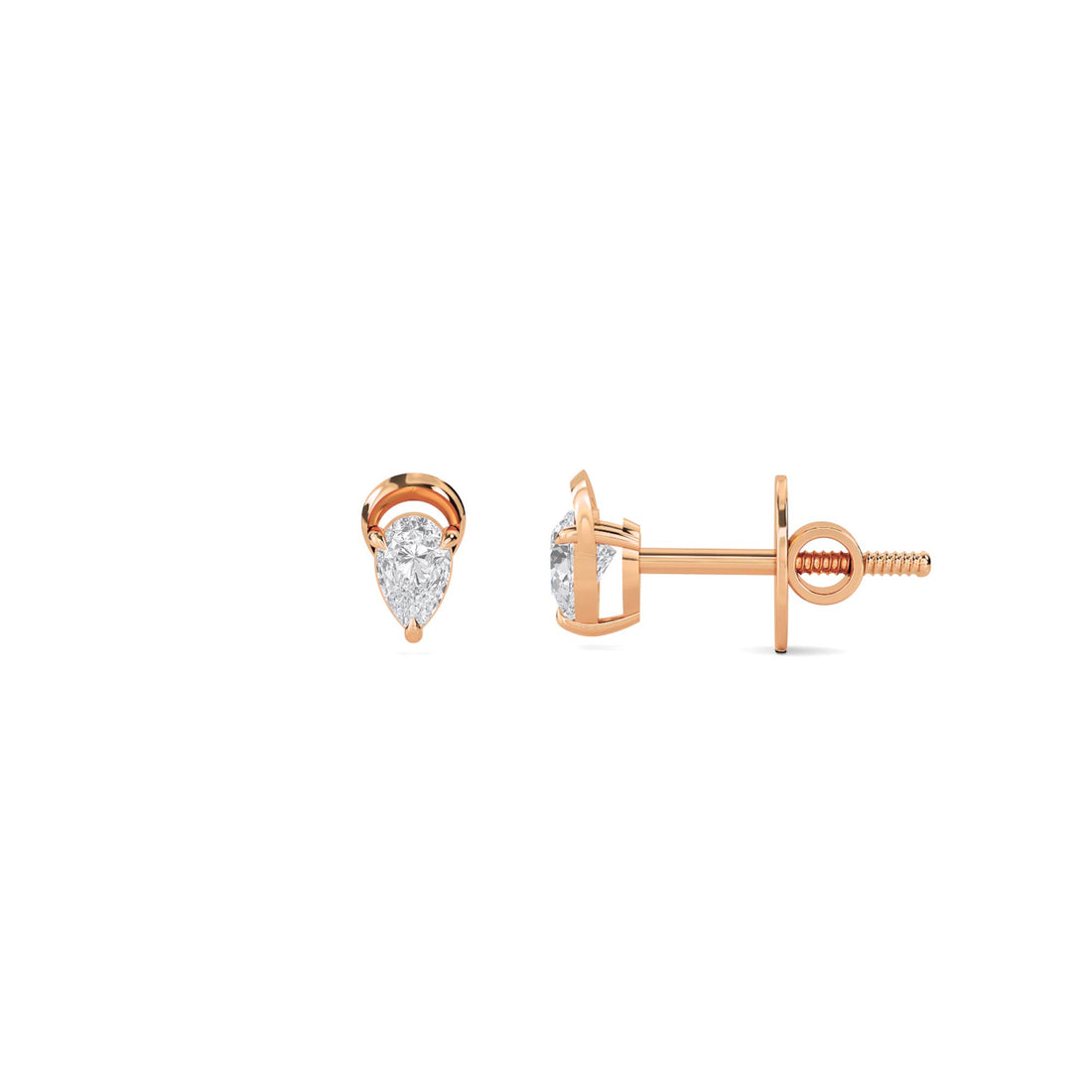Pear Drop Solitaire Stud Earrings