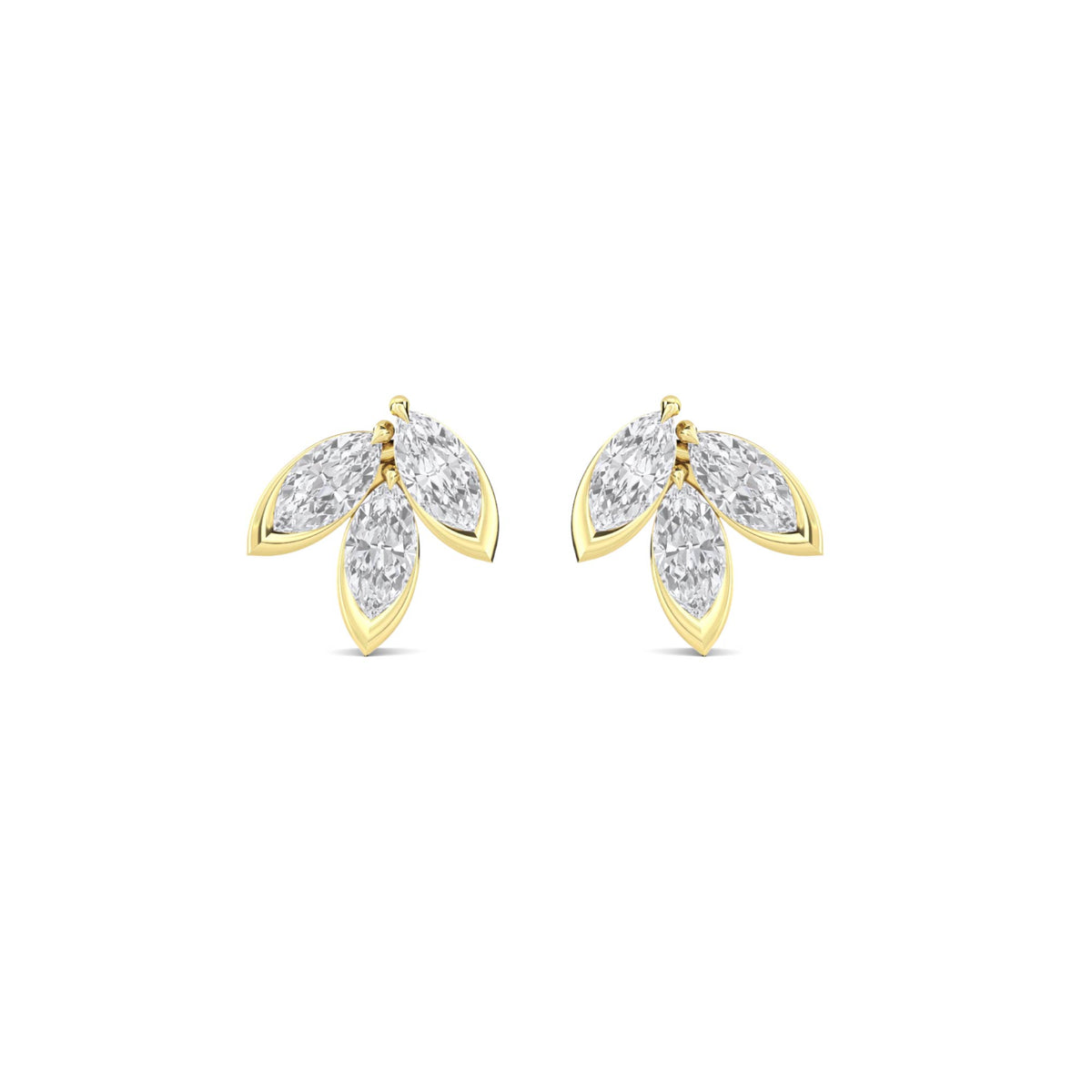 Triple Marquise Leaf Stud Earrings - image 1