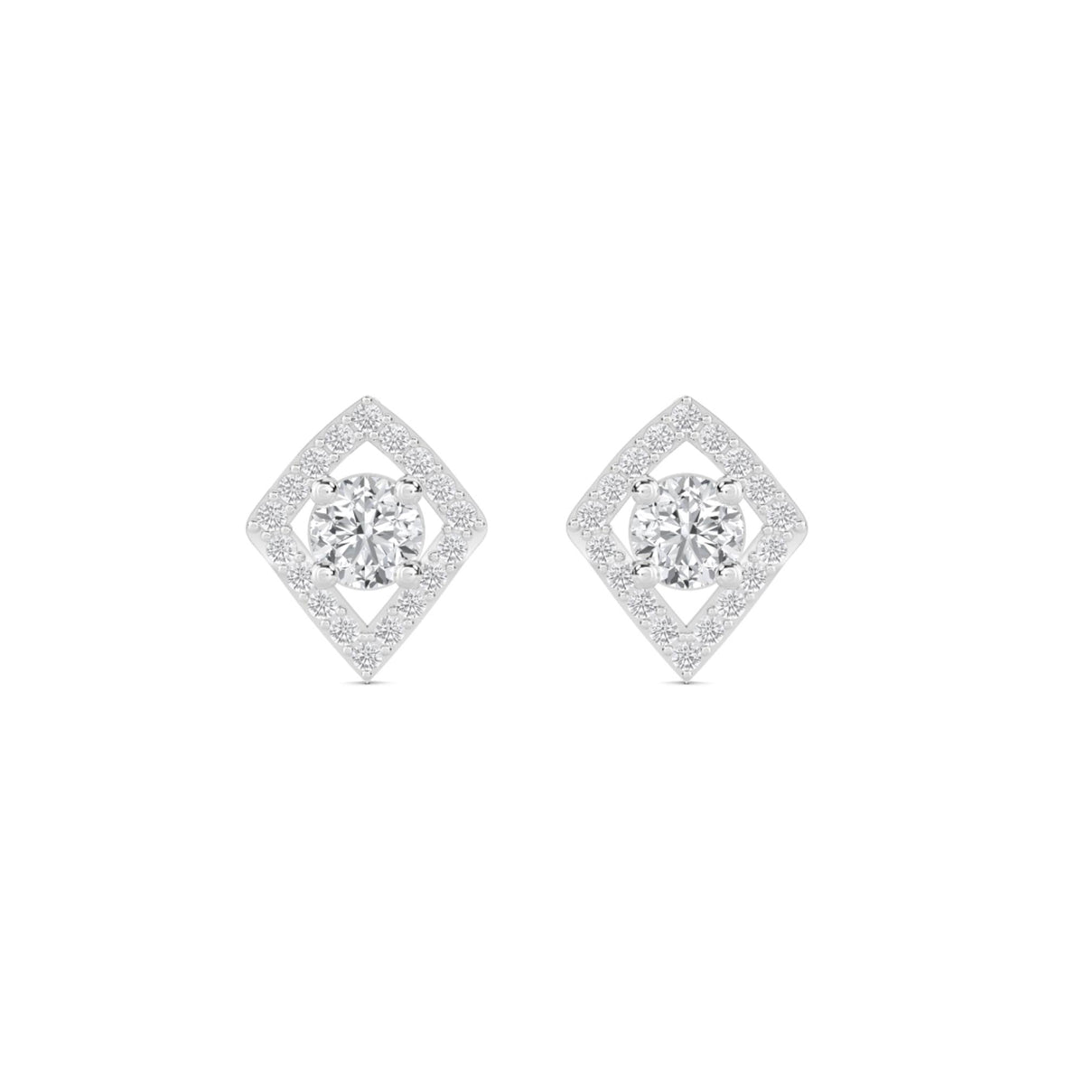Kite Halo Stud Earrings (Silver) - image 1