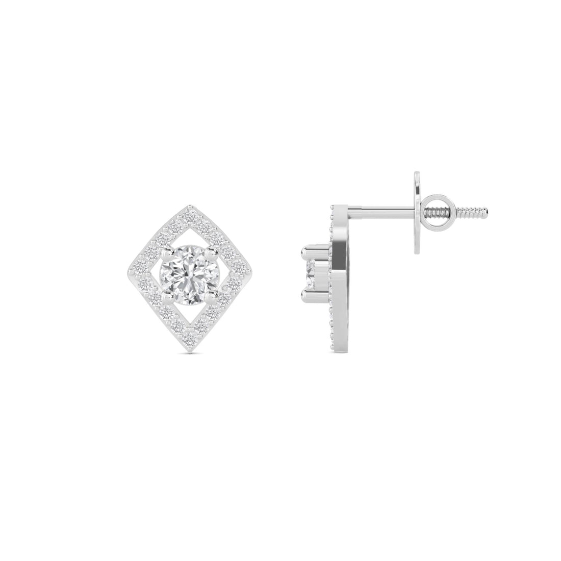 Kite Halo Stud Earrings (Silver)