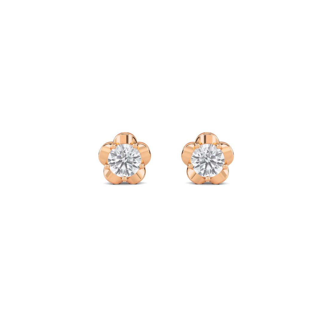 Round Flower Stud Earrings