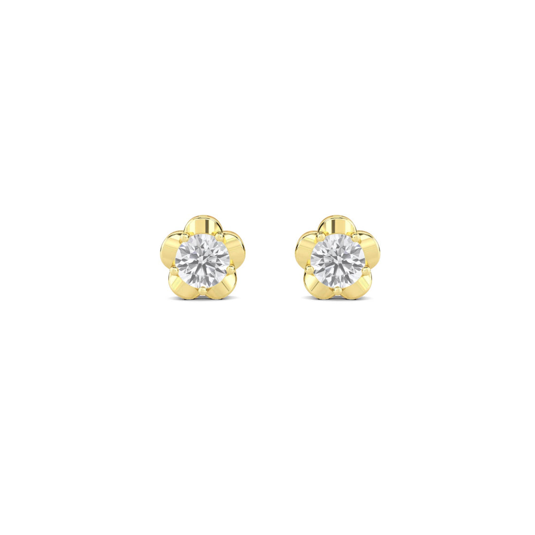 Round Flower Stud Earrings - image 1