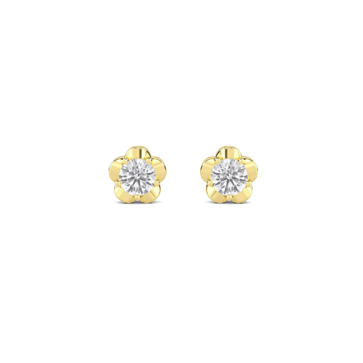 Round Flower Stud Earrings - image 1