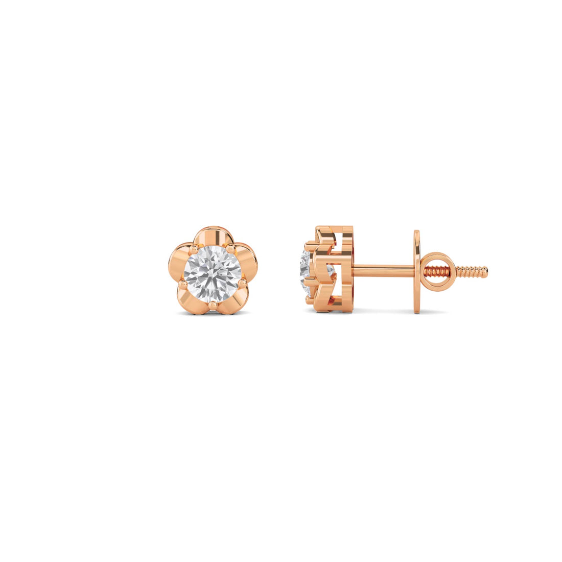 Round Flower Stud Earrings