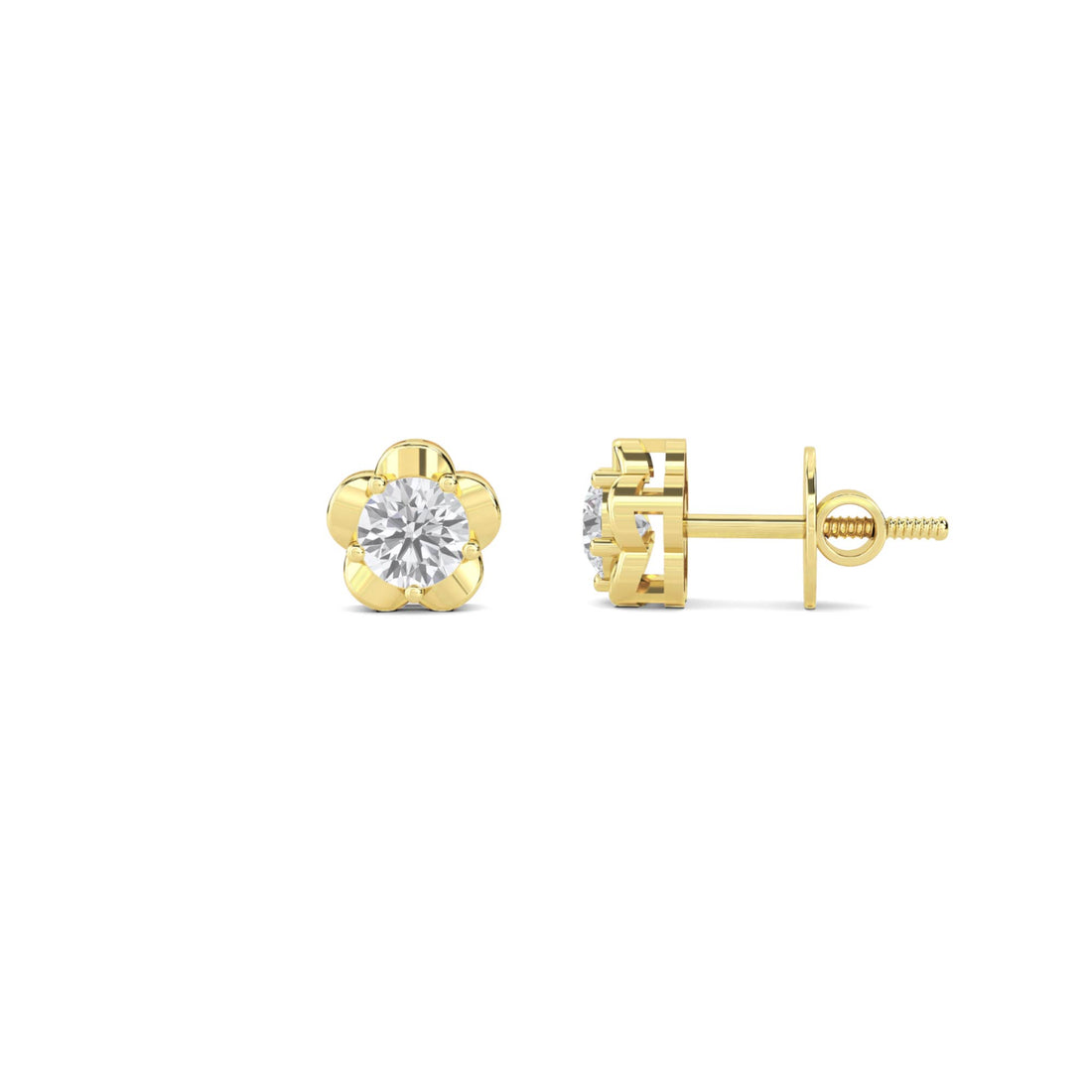 Round Flower Stud Earrings
