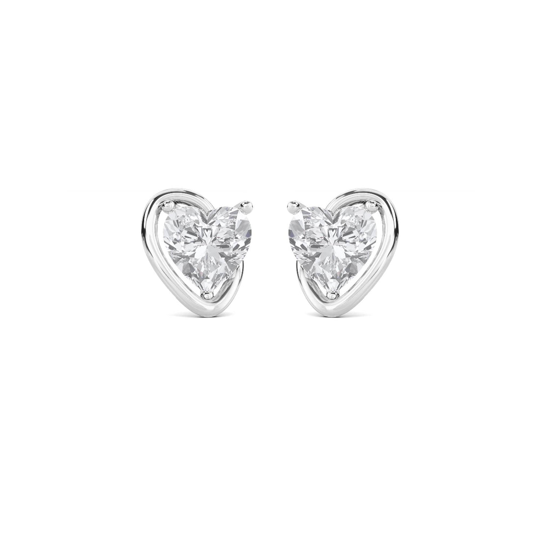 Heart Cluster Stud Earrings (Silver) - image 1
