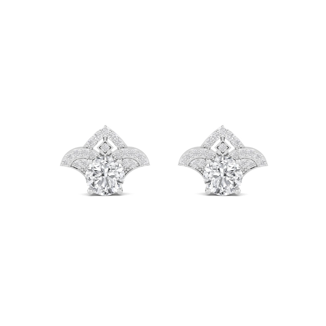 Fleur Cluster Stud Earrings (Silver) - image 1