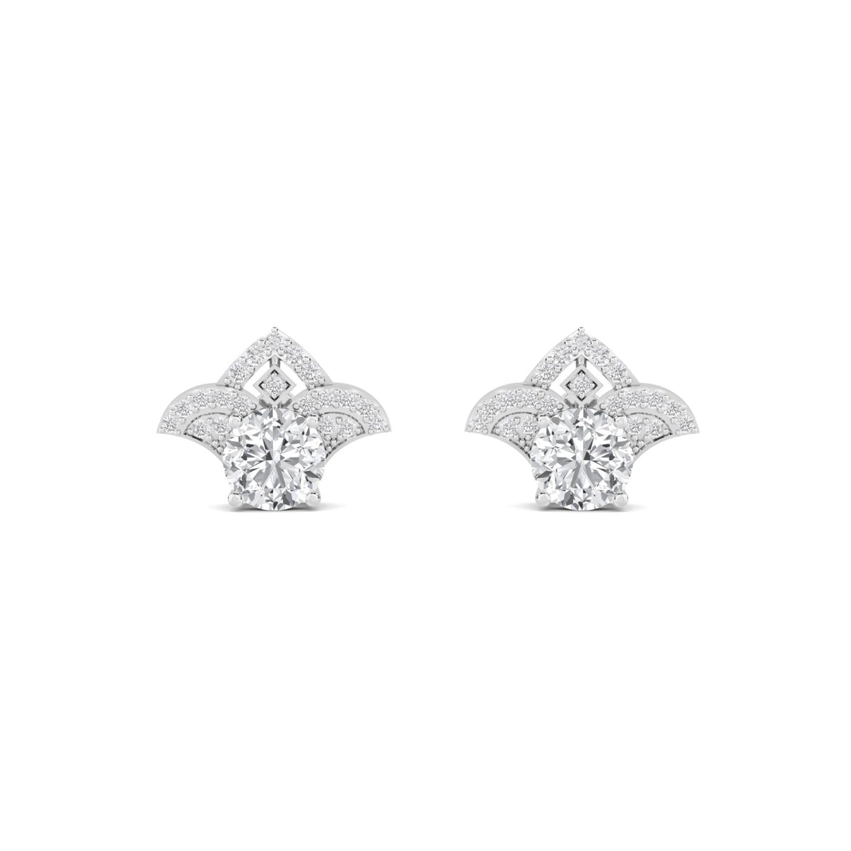 Fleur Cluster Stud Earrings (Silver) - image 1