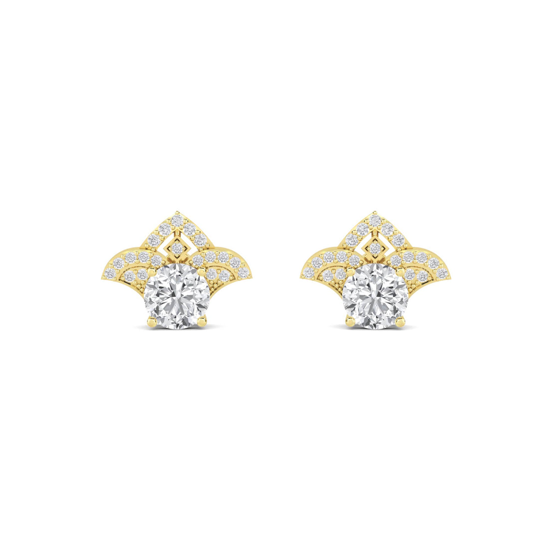 Fleur Cluster Stud Earrings - image 1