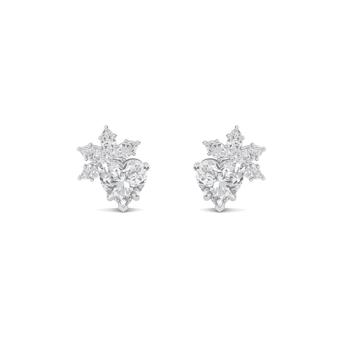 Snowflake Cluster Stud Earrings (Silver) - image 1