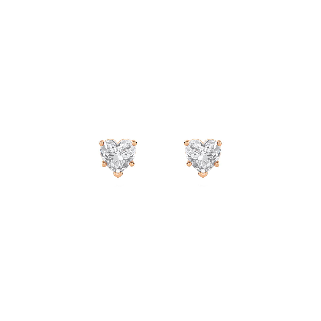 Heart Solitaire Stud Earrings