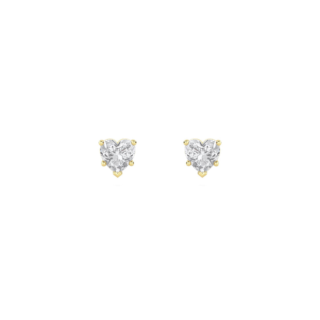 Heart Solitaire Stud Earrings - image 1