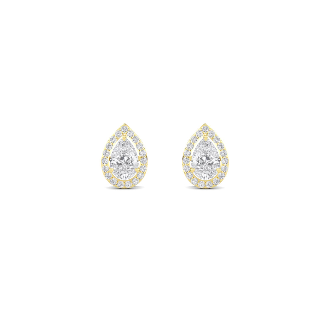 Pear Pave Halo Stud Earrings - image 1