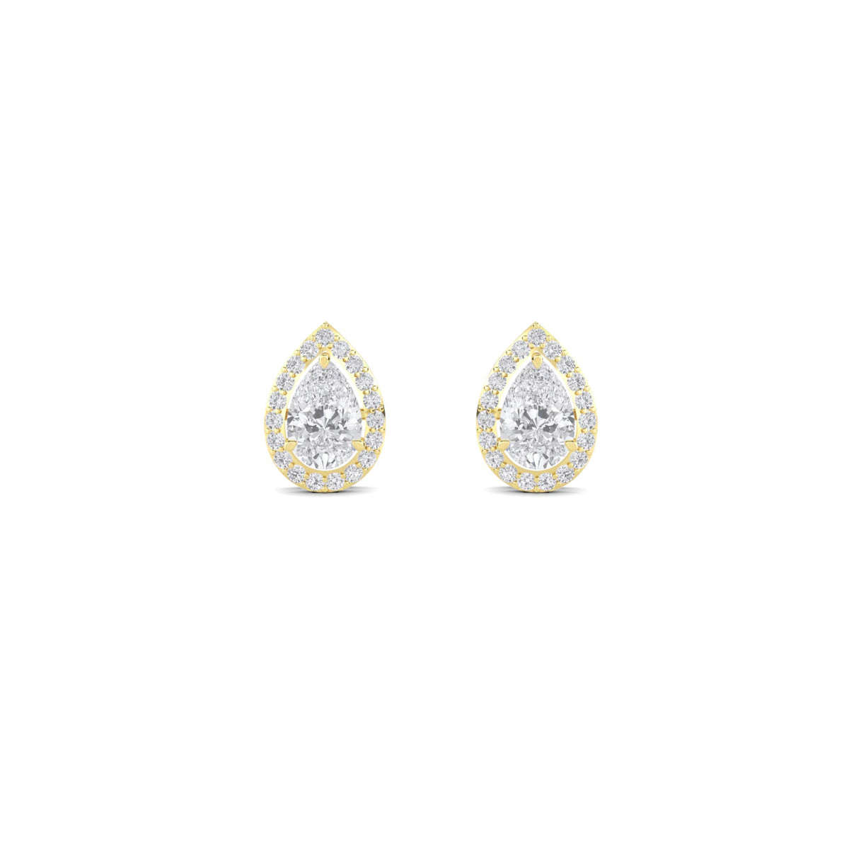 Pear Pave Halo Stud Earrings - image 1