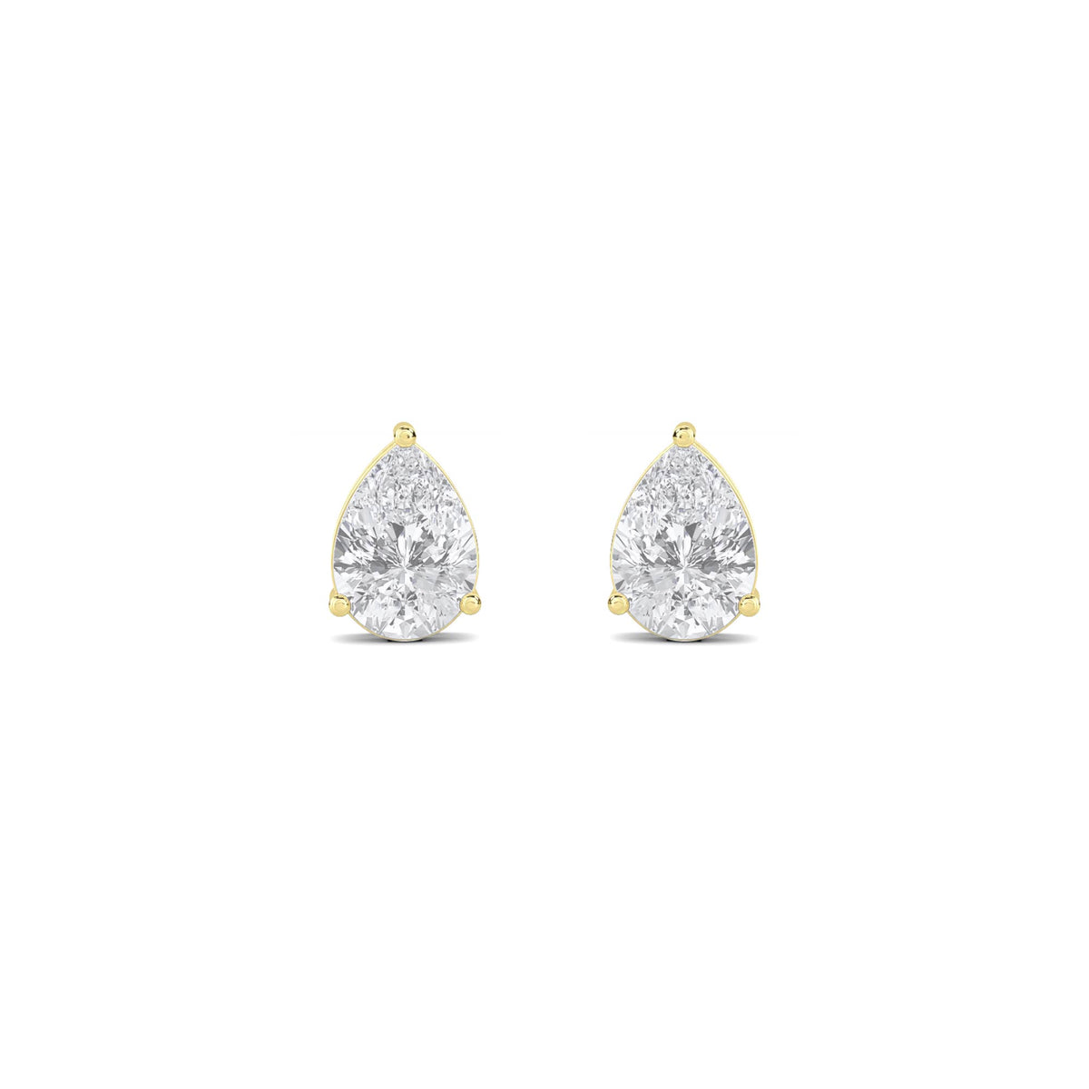 Pear Solitaire Stud Earrings - image 1