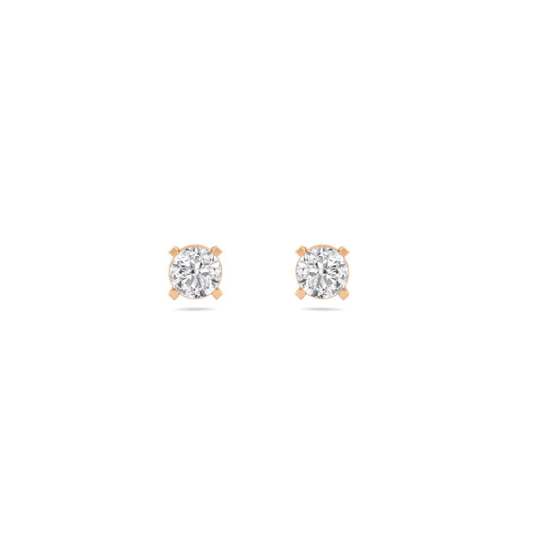 Round Solitaire Stud Earrings