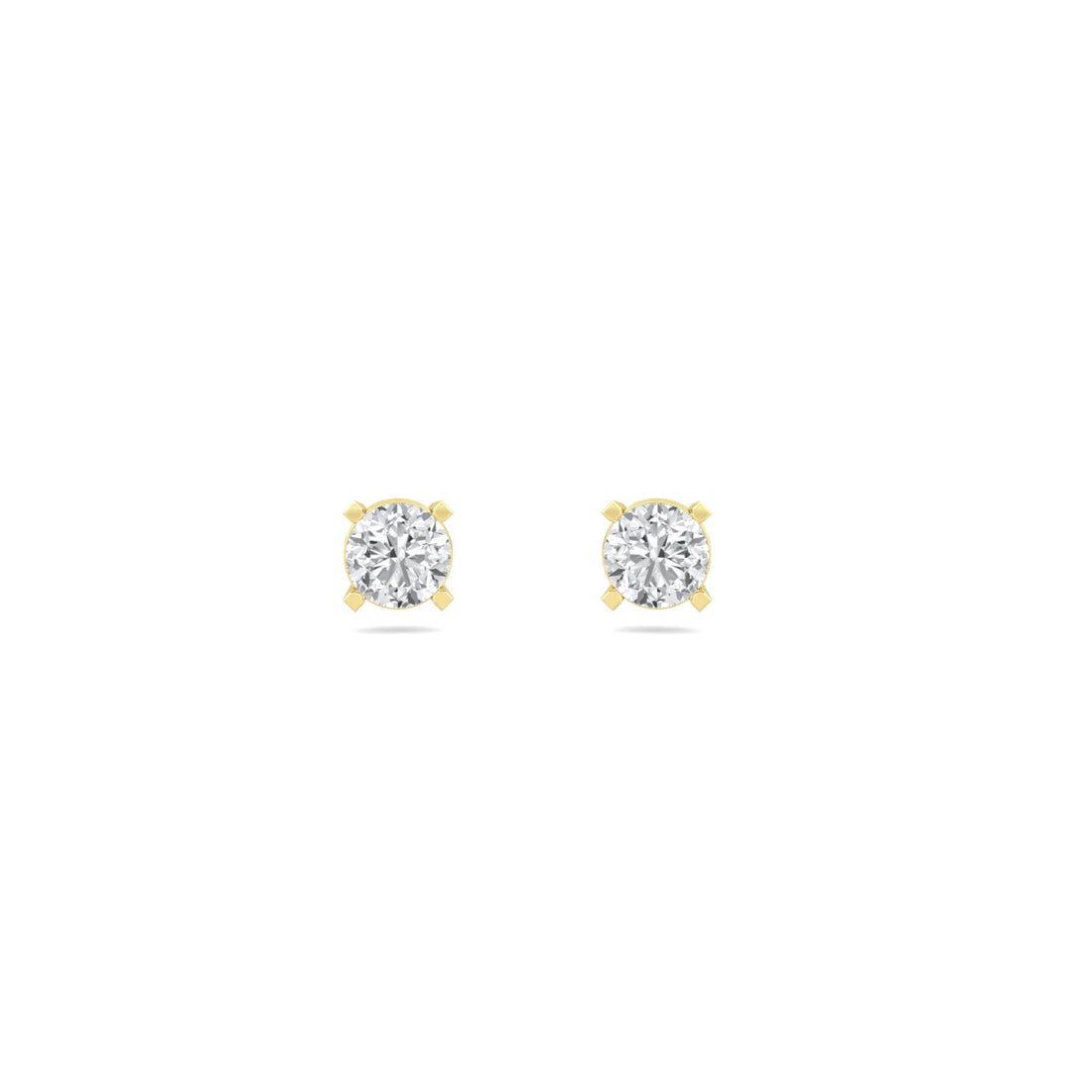 Round Solitaire Stud Earrings - image 1