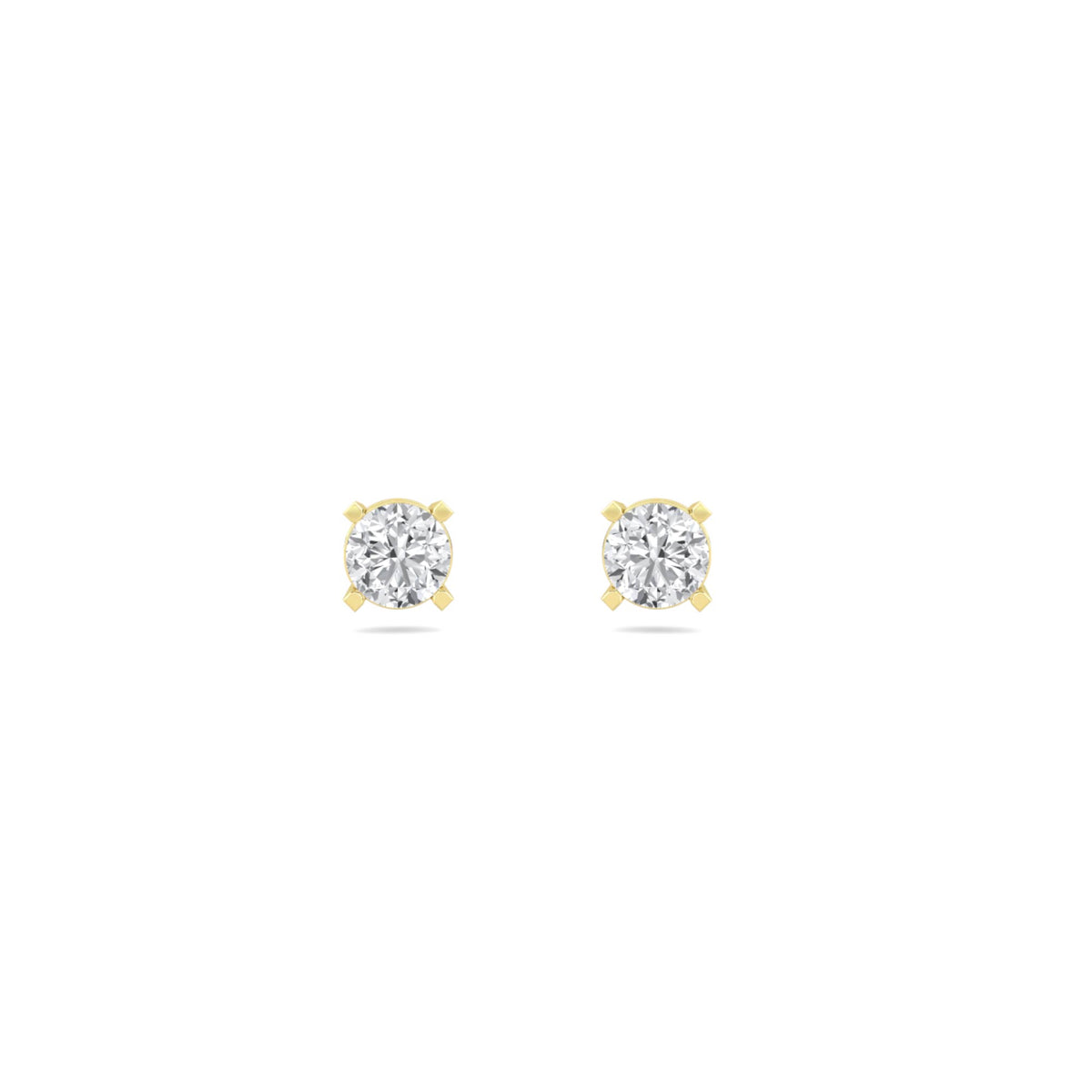 Round Solitaire Stud Earrings - image 1