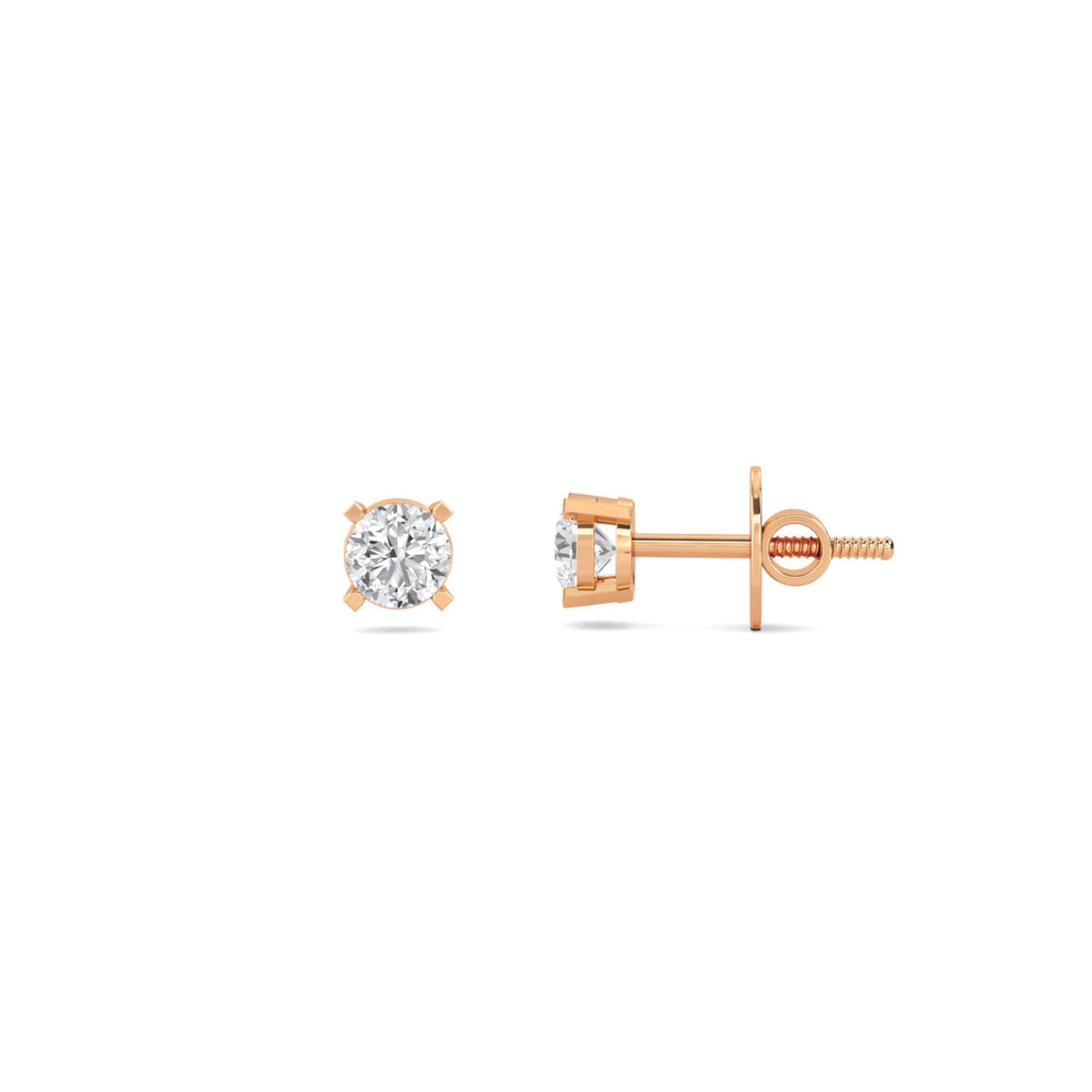 Round Solitaire Stud Earrings