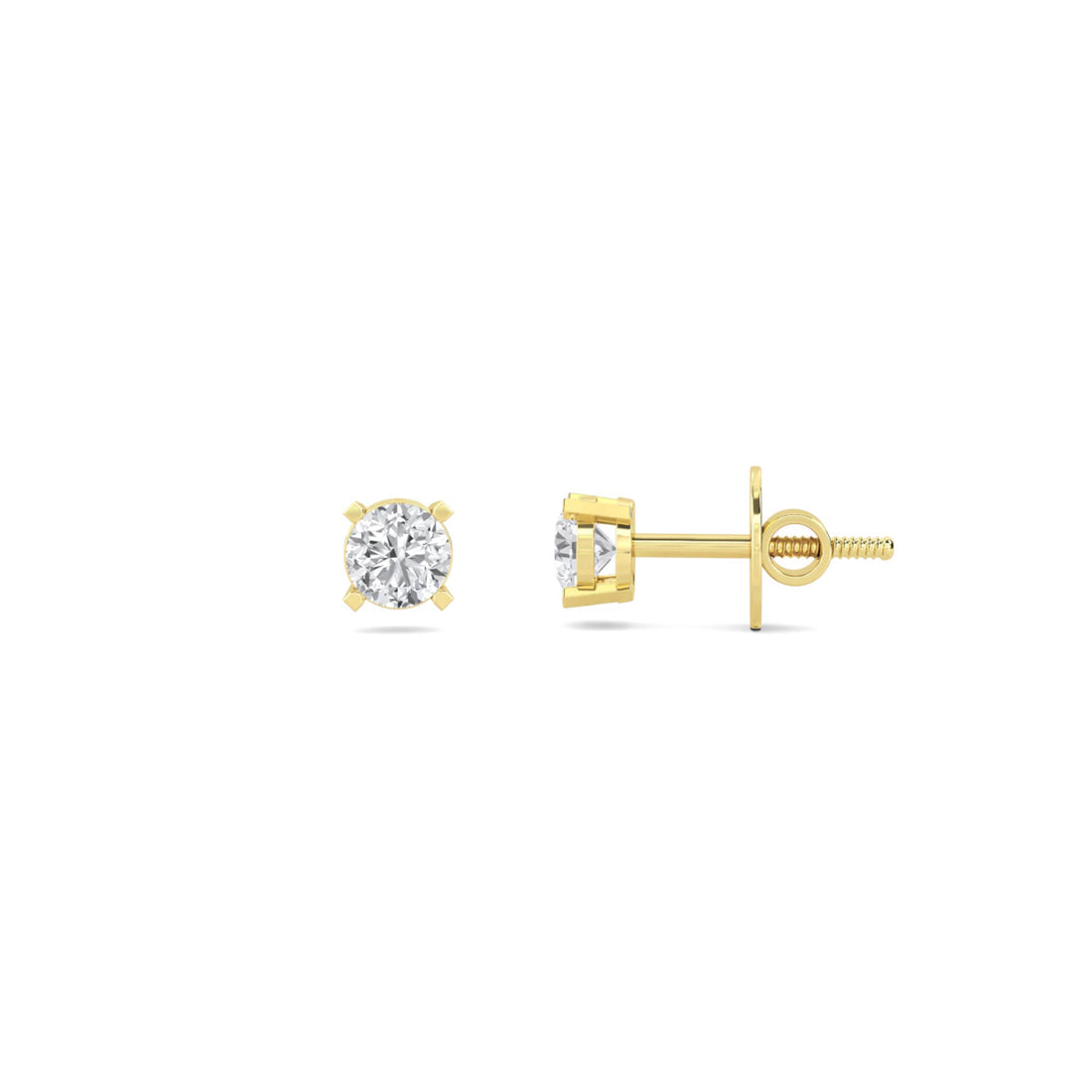 Round Solitaire Stud Earrings