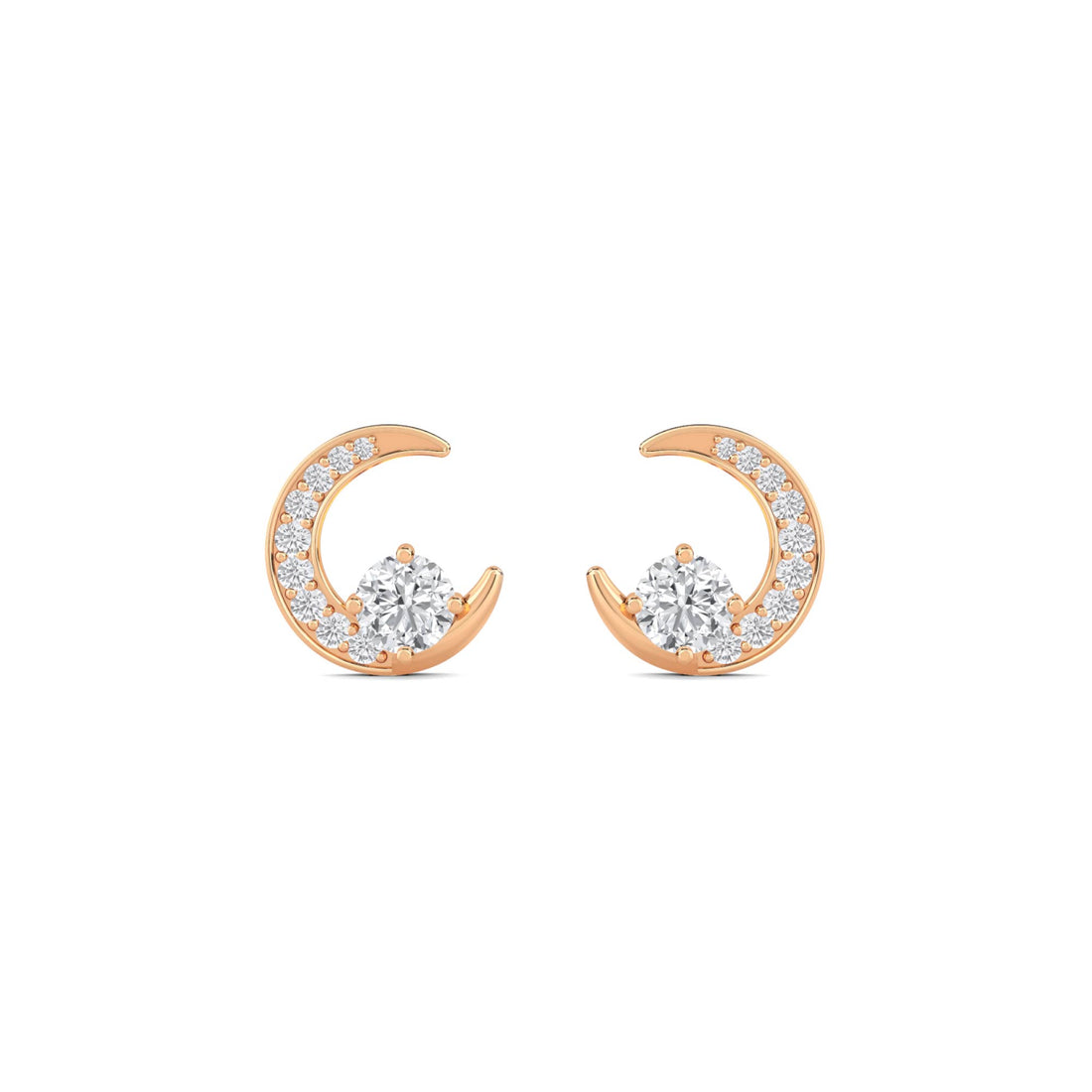 Crescent Moon Stud Earrings