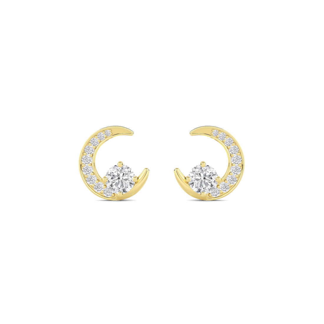 Crescent Moon Stud Earrings - image 1