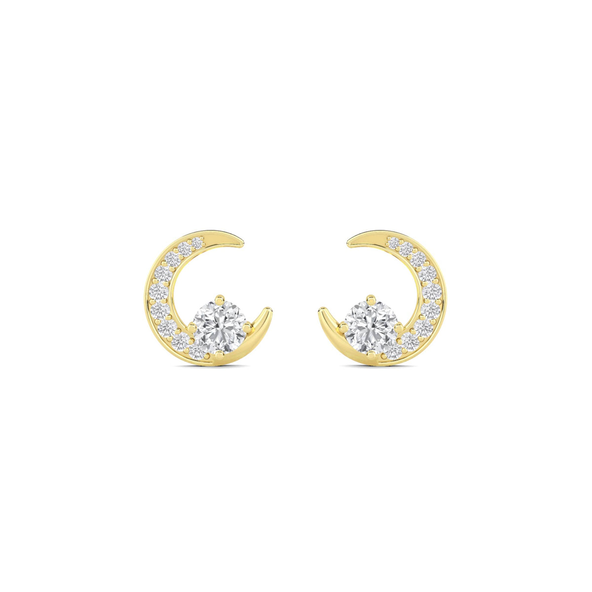 Crescent Moon Stud Earrings - image 1