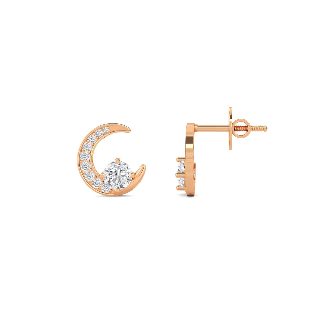 Crescent Moon Stud Earrings