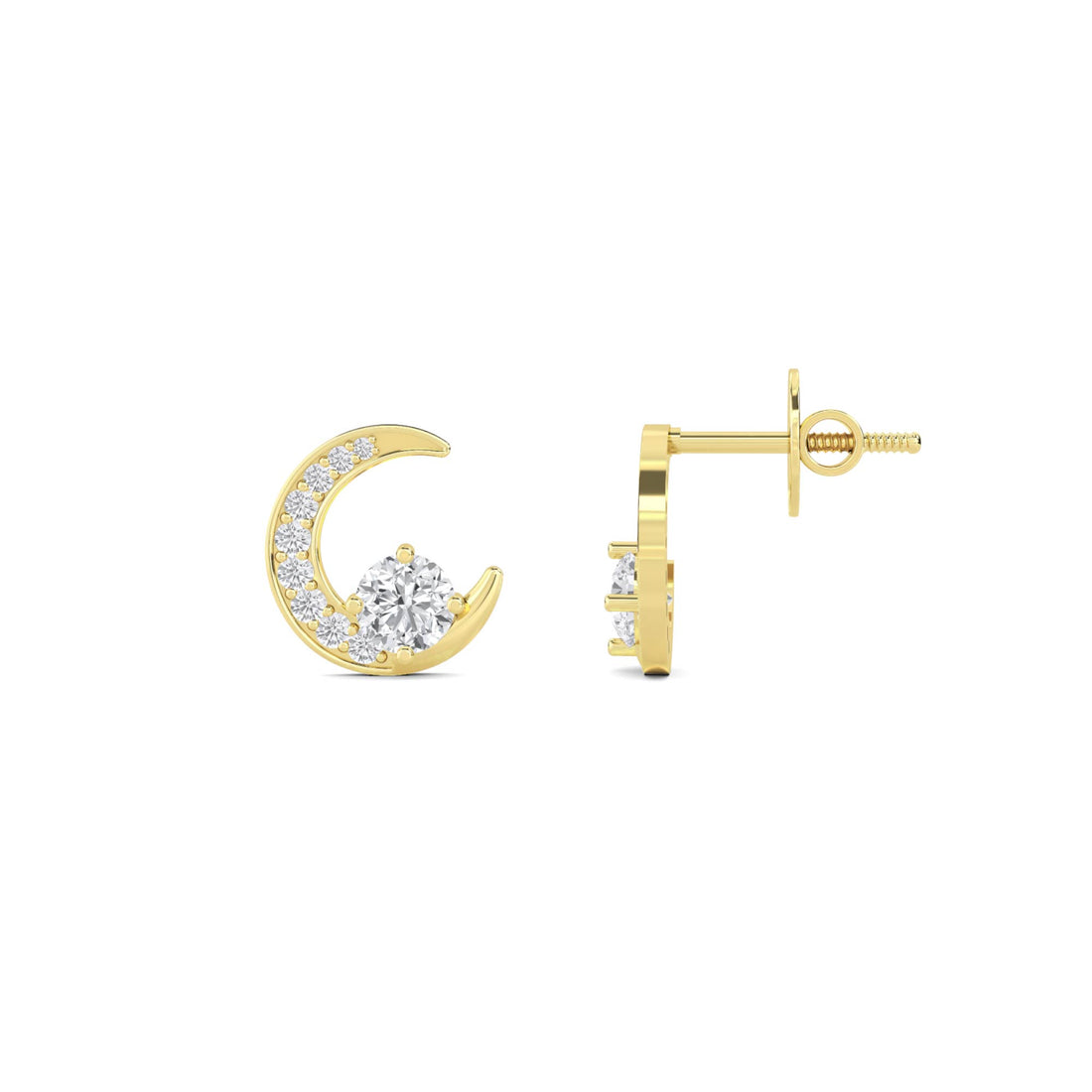 Crescent Moon Stud Earrings