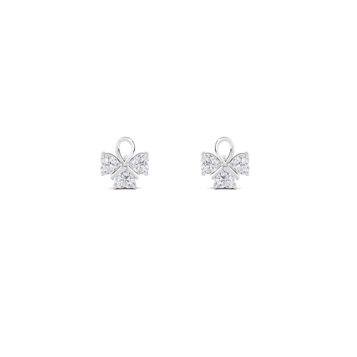 Marquise Flower Stud Earrings (Silver) - image 1