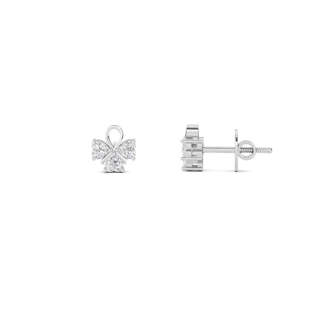 Marquise Flower Stud Earrings (Silver)