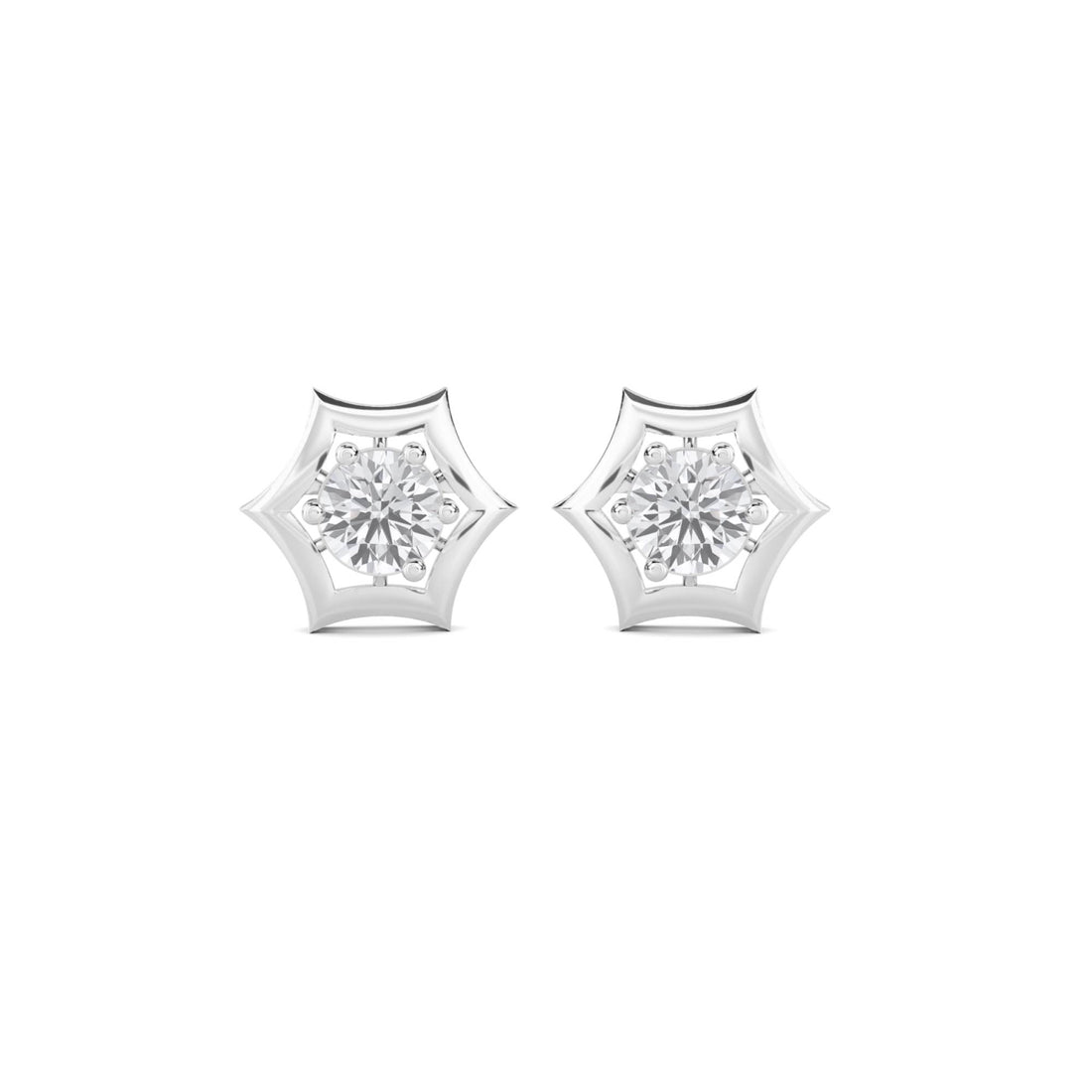 Star Solitaire Stud Earrings (Silver) - image 1