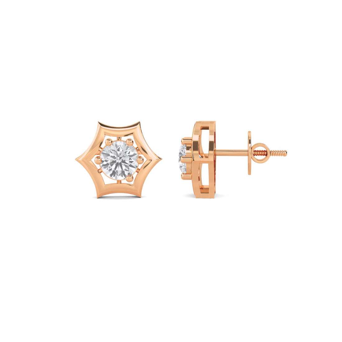 Star Solitaire Stud Earrings