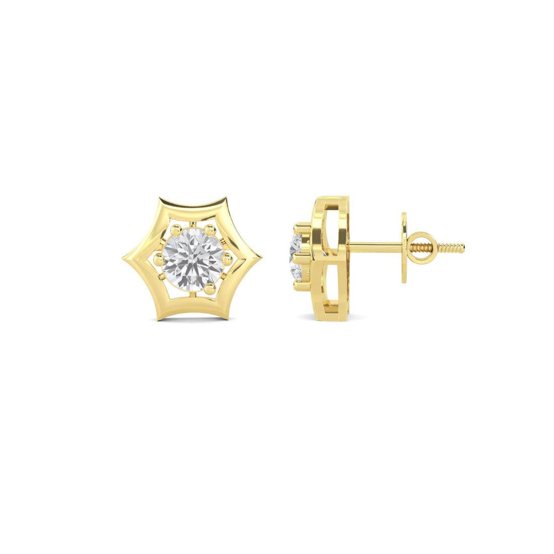 Star Solitaire Stud Earrings