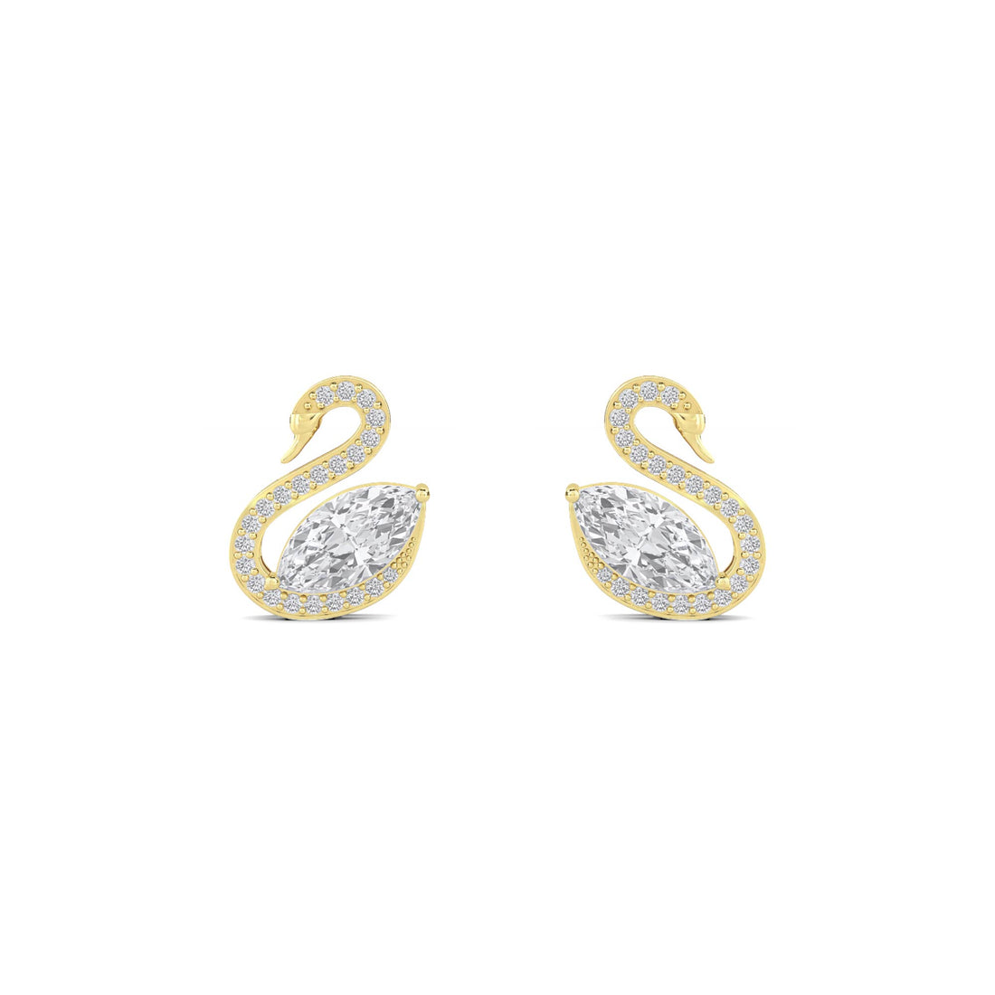 Swan Stud Earrings - image 1