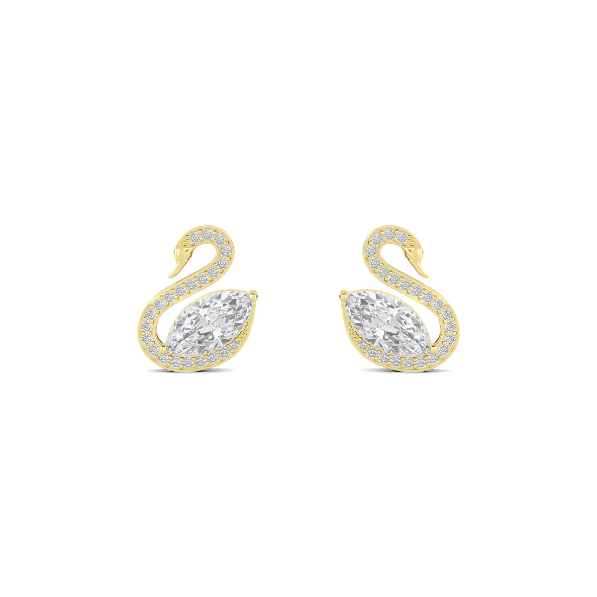 Swan Stud Earrings - image 1