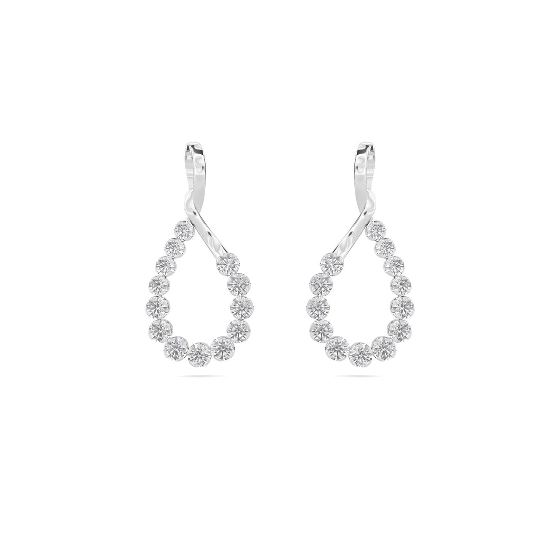 Open Teardrop Drop Earrings (Silver) - image 1