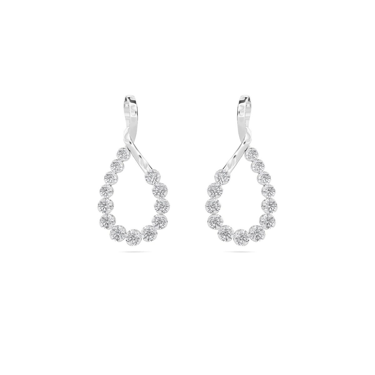 Open Teardrop Drop Earrings (Silver) - image 1