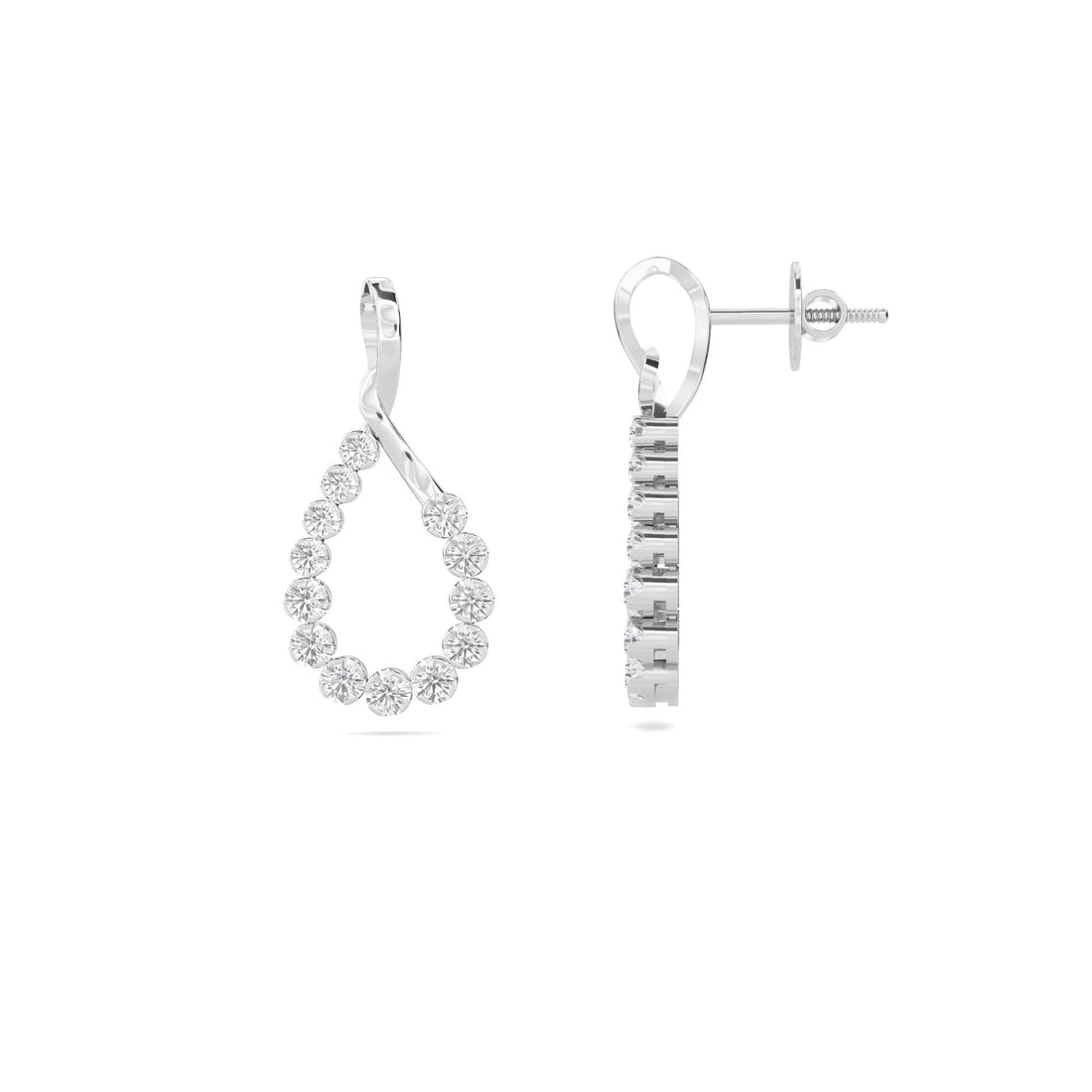 Open Teardrop Drop Earrings (Silver)