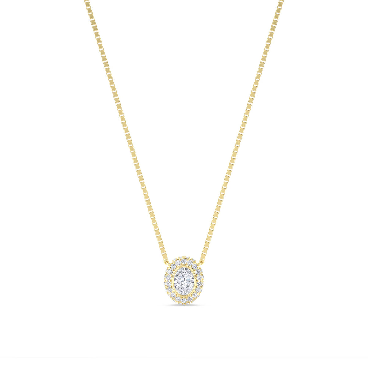 Oval Halo Pendant - image 1