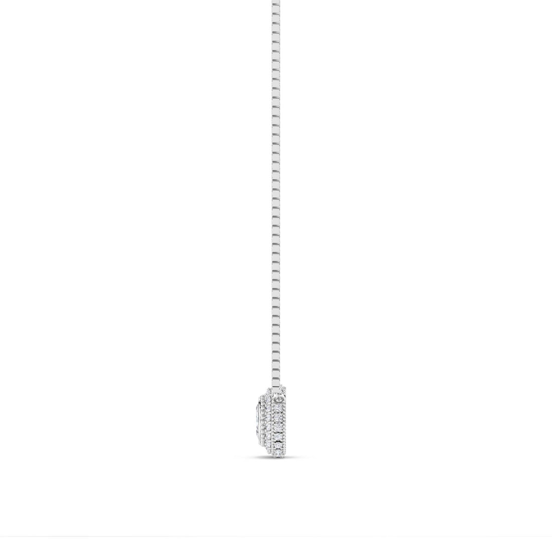 Oval Halo Pendant (Silver)