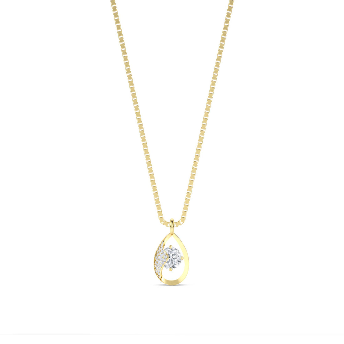 Teardrop Pave Diamond Pendant - image 1