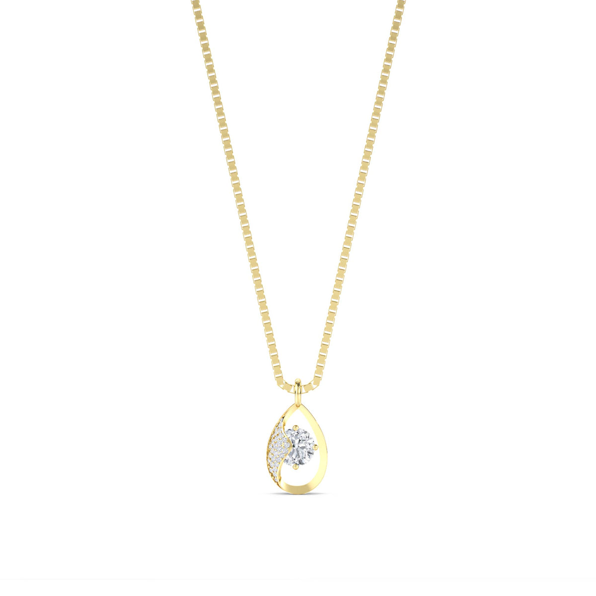 Teardrop Pave Diamond Pendant - image 1