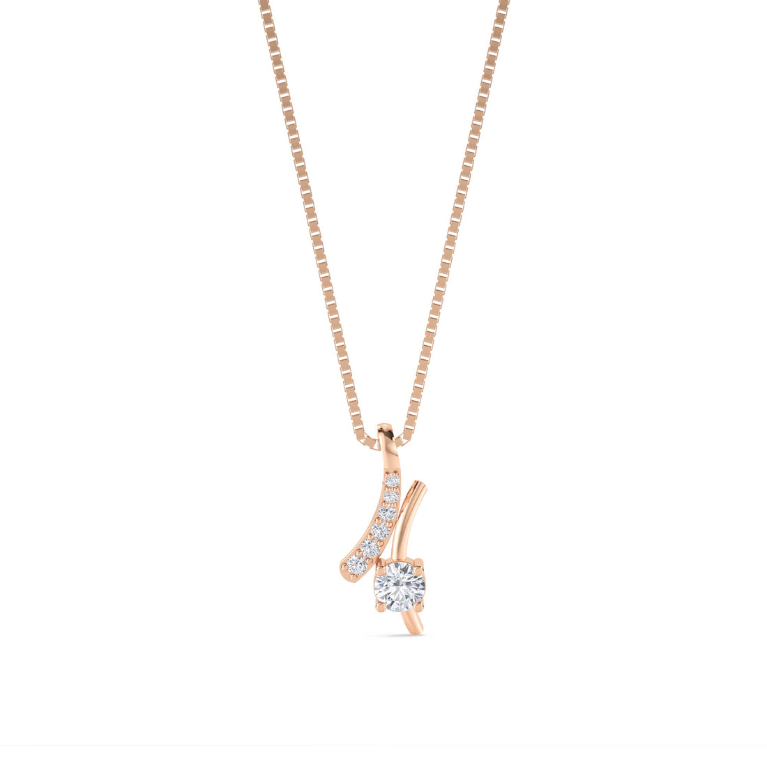 Curved Vine Diamond Pendant