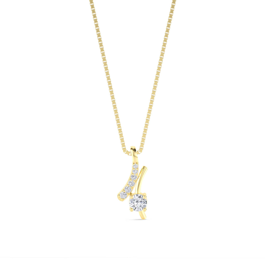 Curved Vine Diamond Pendant - image 1
