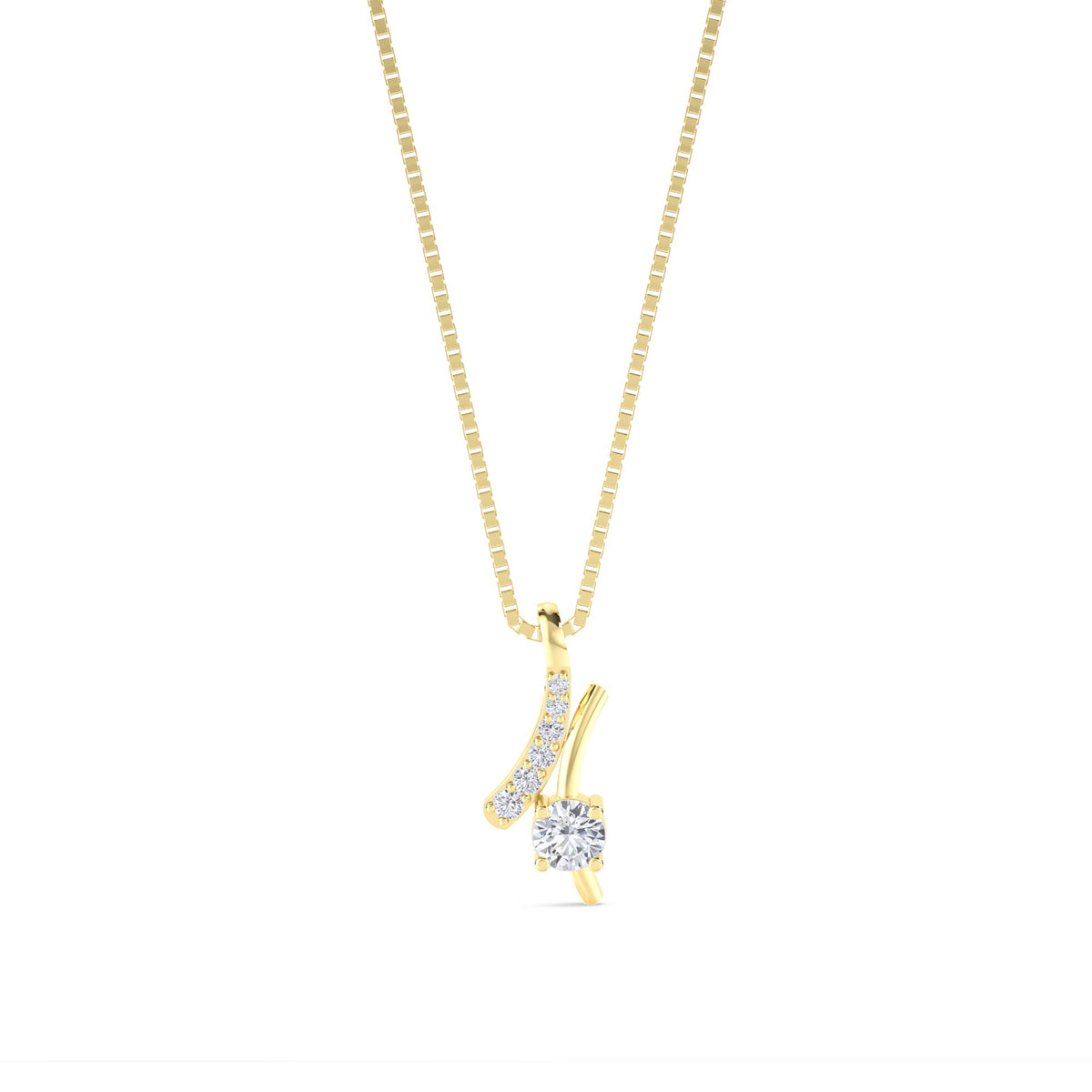 Curved Vine Diamond Pendant - image 1