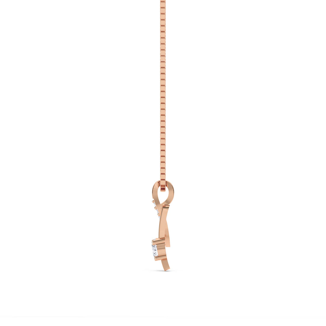 Curved Vine Diamond Pendant