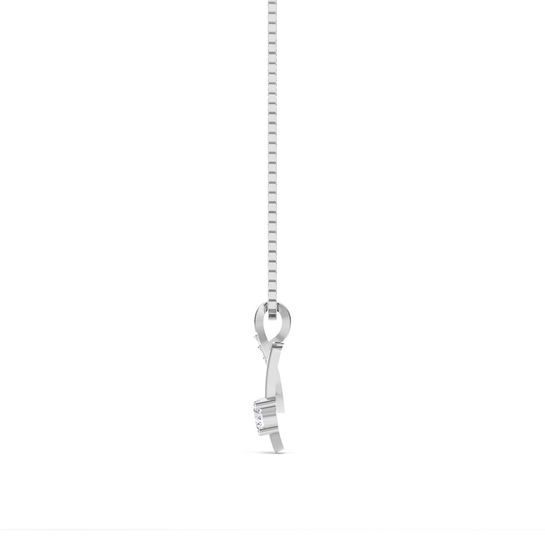 Curved Vine Diamond Pendant (Silver)